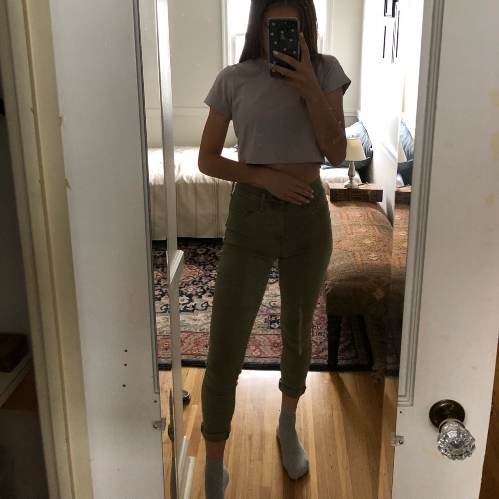 Army green madewell jeans